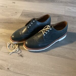 Dr Martens black and white loafers
